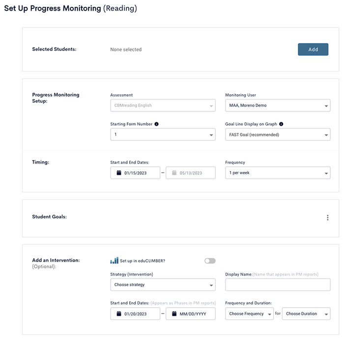 Progress Monitoring (Reading)