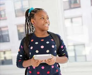Girl holding tablet