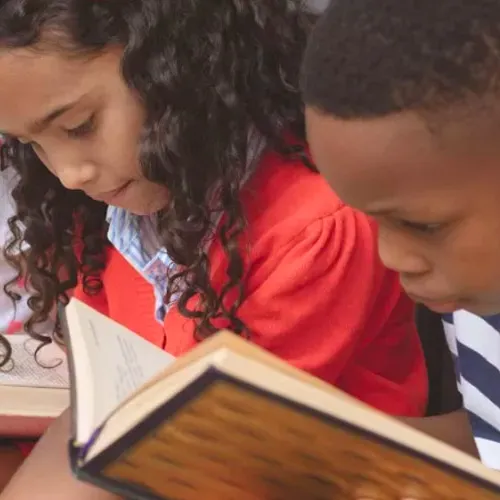 Two students reading