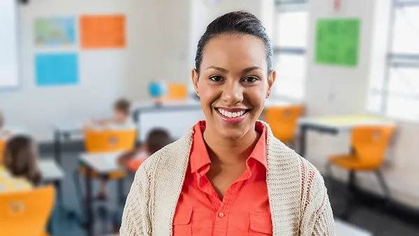A teacher in her classroom