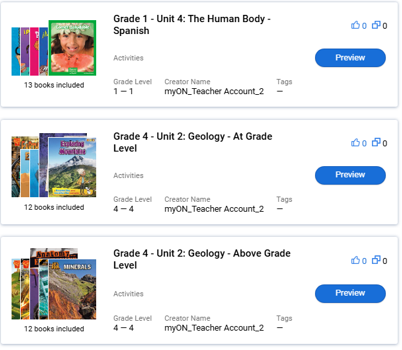 an image showing examples of Curriculum connected book bundles