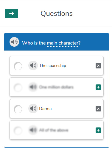 An example of a passage-based ELA question with two answers displayed