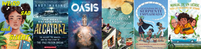 Cover images of recently quizzed titles for Middle Grades Readers