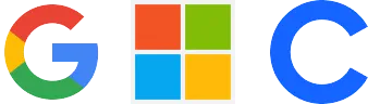 Logos for Google, Microsoft, and Clever