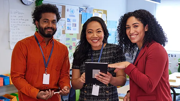Teachers using Renaissance on a tablet